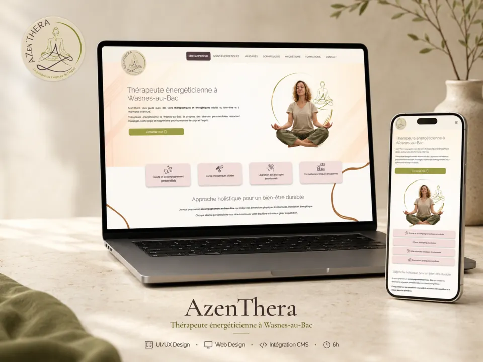 Présentation desktop et mobile : Azen’Thera