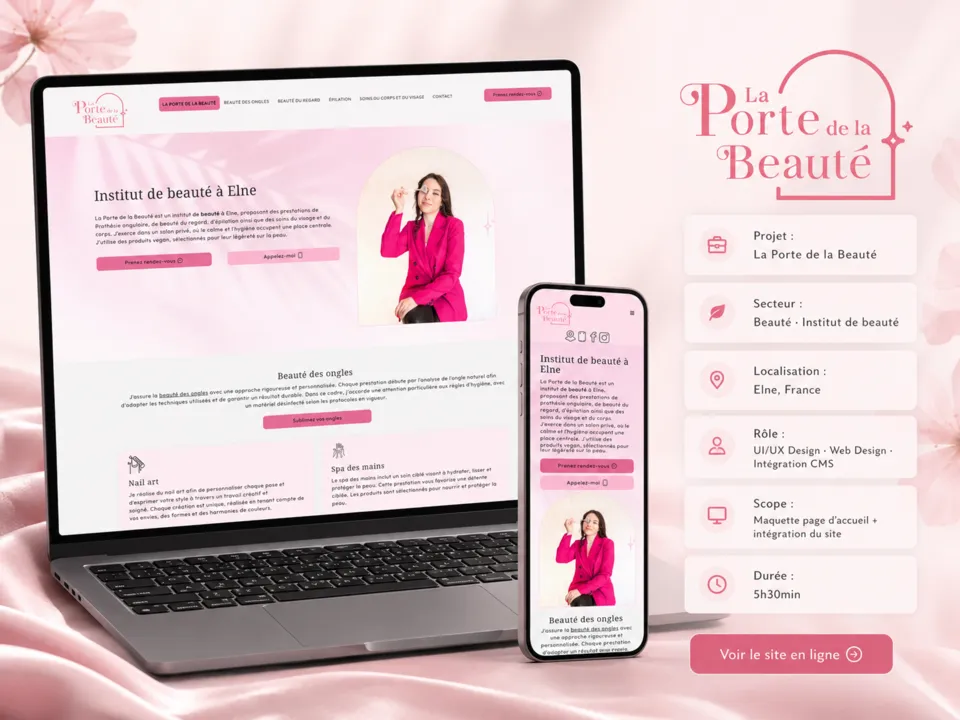 Présentation desktop et mobile : La Porte de la Beauté